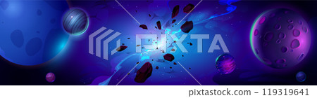 Galaxy explosion nebula space vector background 119319641