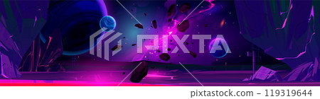 Alien planet landscape for space game background Alien planet landscape for space game background 119319644