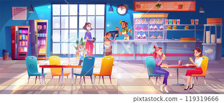 School canteen for kid student eat meal on table 119319666