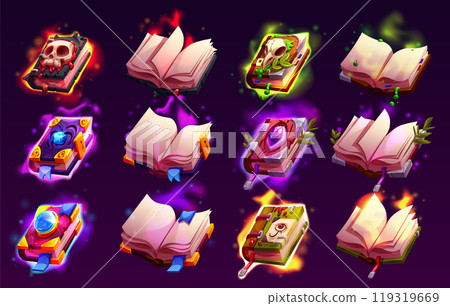 Magic paper book game icon cartoon vector design 119319669
