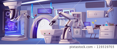 Cartoon lab technology interior vector background 119319703