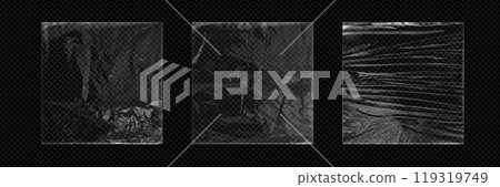 Realistic plastic wrap overlay set Realistic plastic wrap overlay set 119319749