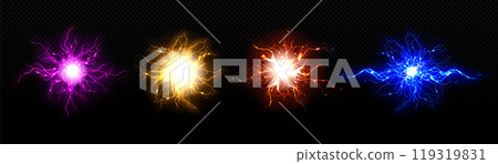 Realistic bolt circle with lightning explosion Realistic bolt circle with lightning explosion 119319831