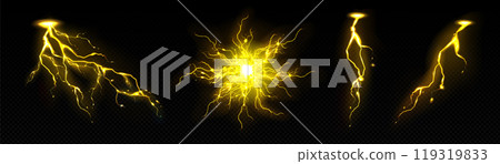 Gold thunder energy light and electric circle 119319833