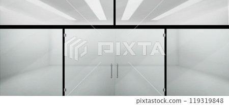 3d front glass window and door in store mockup 119319848