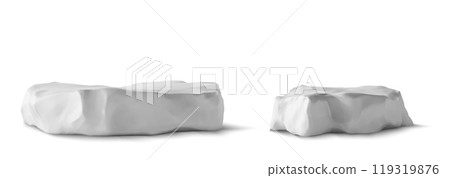 3d stone base podium isolated on white background 3d stone base podium isolated on white background 119319876