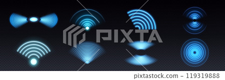 3d wifi neon light symbol technology vector effect 3d wifi neon light symbol technology vector effect 119319888