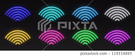 Wifi neon internet signal light glow icon vector 119319893
