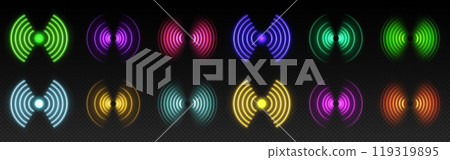 3d wifi neon light symbol technology vector effect 119319895