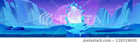 Fantasy ice space background with magic portal 119319938