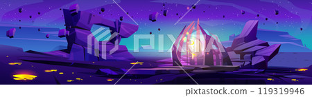 Portal on night space planet vector background Portal on night space planet vector background 119319946