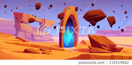 Fantasy game background with magic portal 119319982