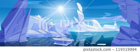 Arctic winter landscape with iceberg Arctic winter landscape with iceberg 119319994