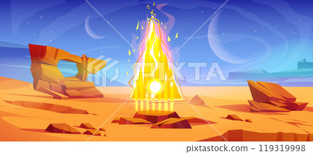 Space desert with magic portal 119319998