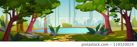Blue lake in thick summer forest Blue lake in thick summer forest 119320024