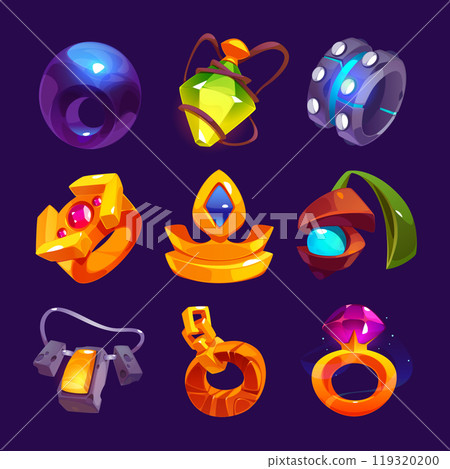 Fantasy medieval gold ring ui game icon vector Fantasy medieval gold ring ui game icon vector 119320200