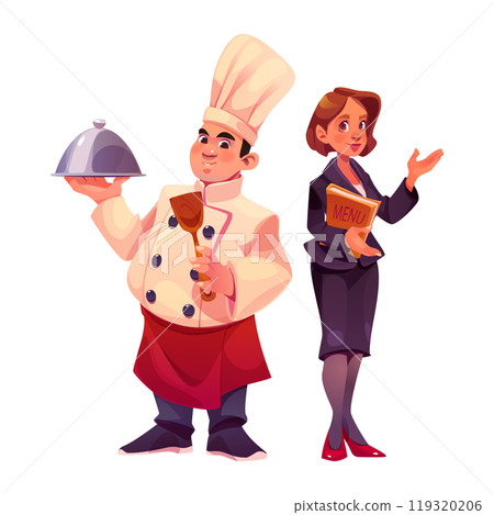 Restaurant cook chef and manager character vector Restaurant cook chef and manager character vector 119320206