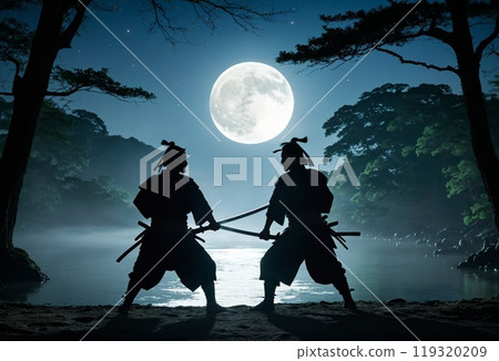 月光照亮的武士戰鬥 119320209