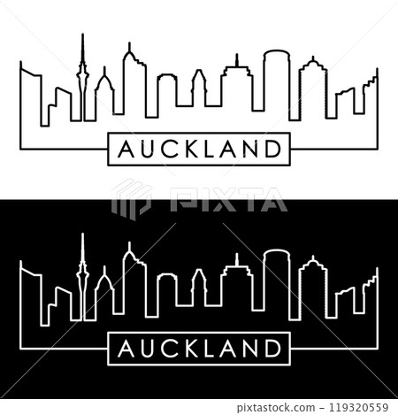 Auckland skyline. Linear style.  119320559