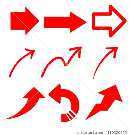 Set of red arrows 119320655