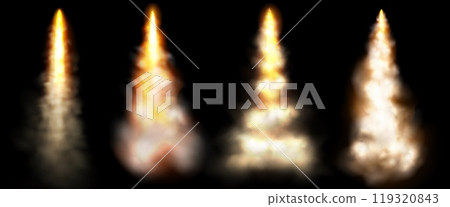 Rocket smoke speed fire trail cloud vector effect 119320843