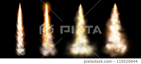 Rocket smoke speed fire trail cloud vector effect 119320844