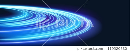 Neon planet ring with light glow energy effect 119320880