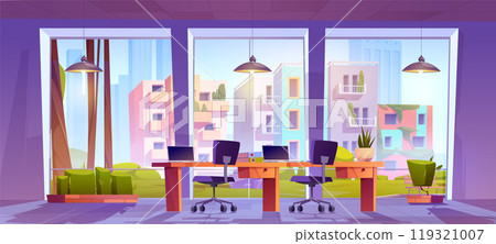 Miami office interior with open space work room Miami office interior with open space work room 119321007