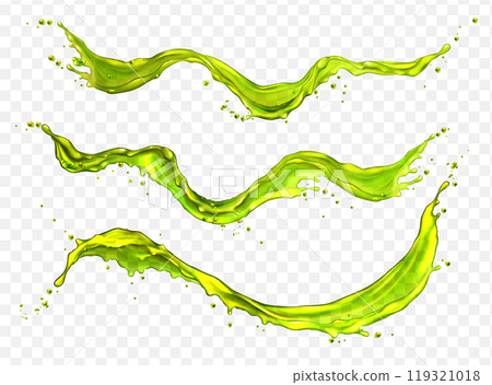 Liquid splashes of apple juice, green water or tea Liquid splashes of apple juice, green water or tea 119321018