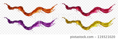 Realistic set of color liquid splashes Realistic set of color liquid splashes 119321020