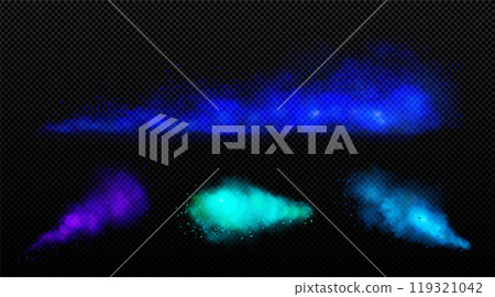 Explosion effect with clouds of smoke, dust 119321042