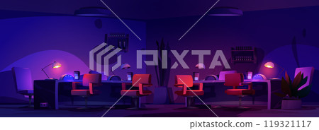 Night beauty manicure salon interior for nail spa 119321117