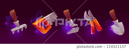 Farm ui gardening game interface icon cartoon 119321137