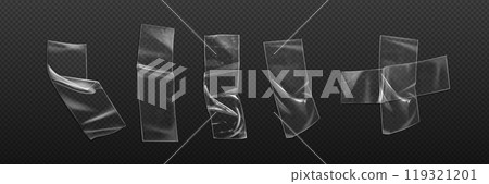Plastic transparent duct tape paper sticker vector Plastic transparent duct tape paper sticker vector 119321201