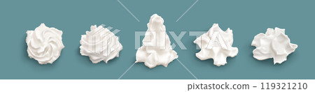 3d white isolated cake cream ice whip swirl vector 119321210