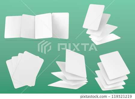 3d blank white card poker game deck mockup vector 3d blank white card poker game deck mockup vector 119321219