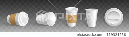 White isolated paper coffee cup vector mockup White isolated paper coffee cup vector mockup 119321238