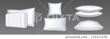 White pillows for sleeping and relaxing. 119321240