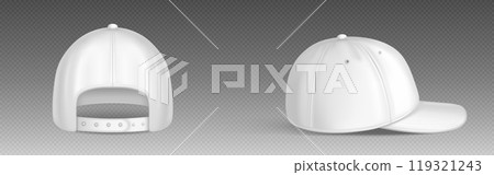 Isolated white blank baseball cap mockup template 119321243