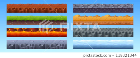 Game seamless ground texture layer cartoon vector 119321344
