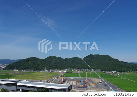 從福井縣越前市岩內山眺望村國山 從福井縣越前市岩內山眺望村國山 119321459