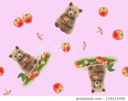 熊和蘋果無縫模式 C-1 119321498