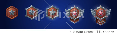 Military game rank shields set Military game rank shields set 119322276