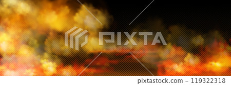 Yellow and orange toxic smoke cloud 119322318