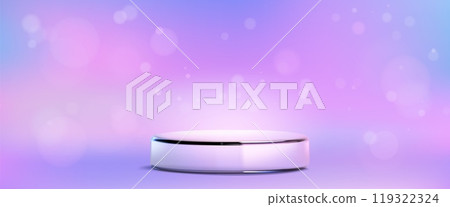 Glass transparent cylinder product podium 119322324