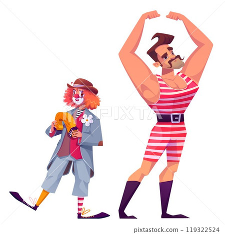 Circus cartoon character performing funny show Circus cartoon character performing funny show 119322524