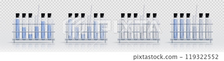 Realistic set of test tube racks 119322552
