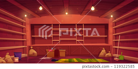 Empty shelf in home pantry storage illustration Empty shelf in home pantry storage illustration 119322585