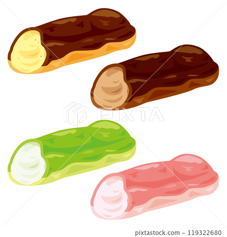 Cut eclair set 119322680