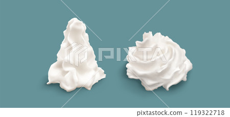 3d white isolated cake cream ice whip swirl vector 119322718
